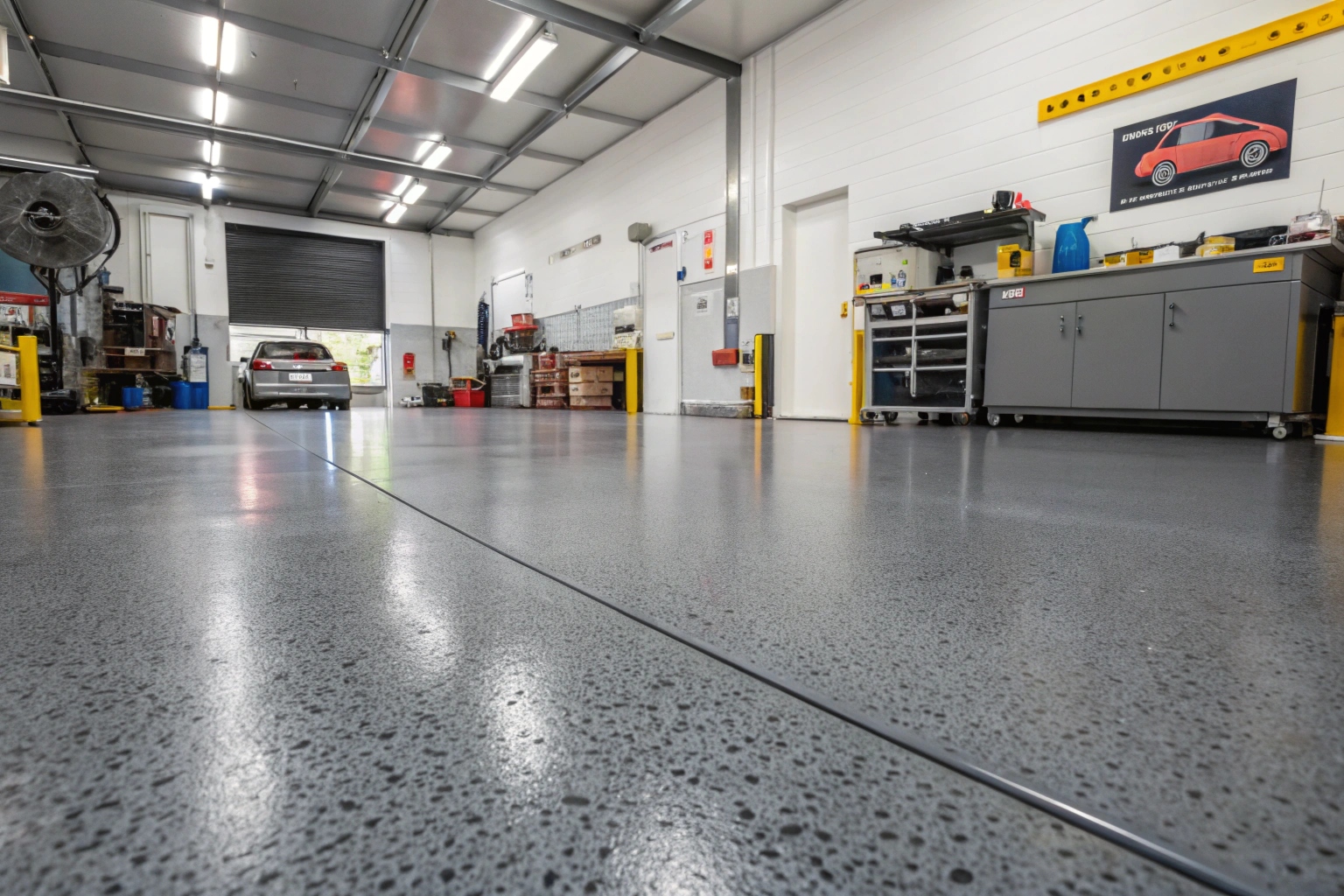 Textured broadcast finish non-slip epoxy coating detail Sutherland