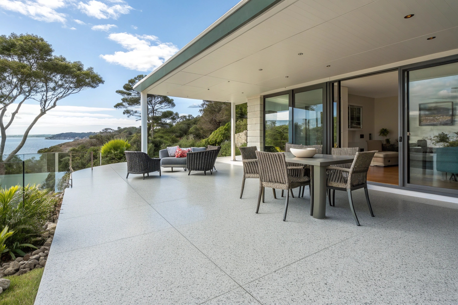 Safe non-slip epoxy coating for outdoor entertaining area Sutherland